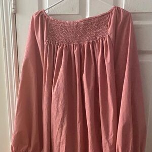 Smocked Organic Cotton Gown